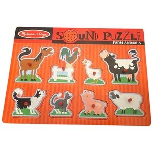 Melissa & Doug Wooden Sound Puzzle - Farm Animals, EUC, Complete Set